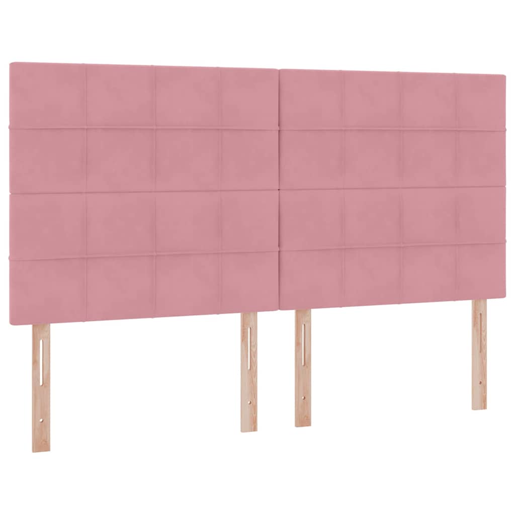 vidaXL Bett mit Stauraum und LED mit Matratze Rosa 160 x 200 cm Samt