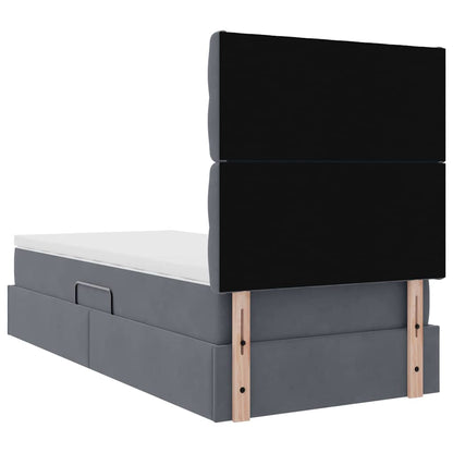 vidaXL Bett mit Stauraum und LED mit LED Dunkelgrau 90 x 190 cm Samt