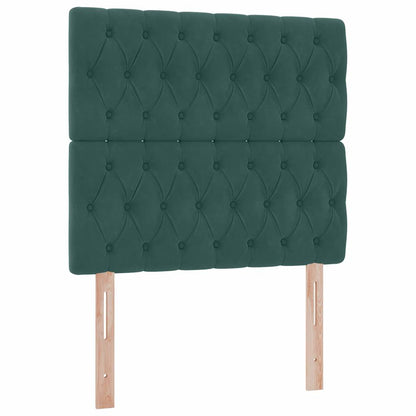 Bett mit Stauraum und LED mit LED Dunkelgrün 100 x 200 cm Samt