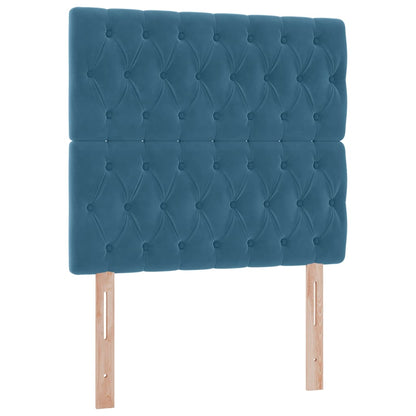 vidaXL Bett mit Stauraum und LED mit LED Dunkelblau 100 x 200 cm Samt
