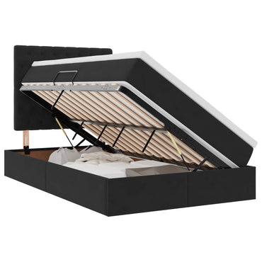 vidaXL Bett mit Stauraum und LED mit LED Schwarz 120 x 200 cm Samt
