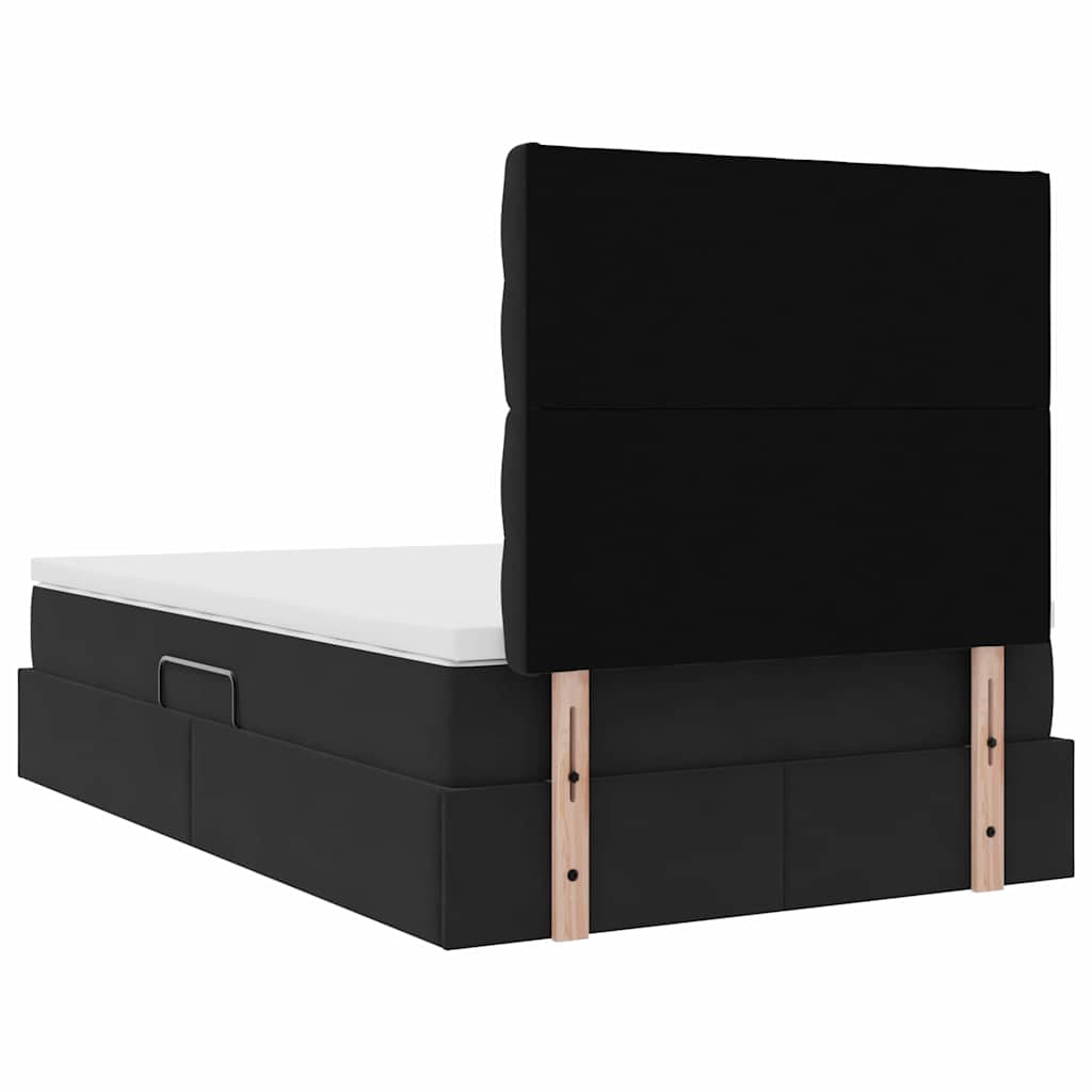 vidaXL Bett mit Stauraum und LED mit LED Schwarz 120 x 200 cm Samt