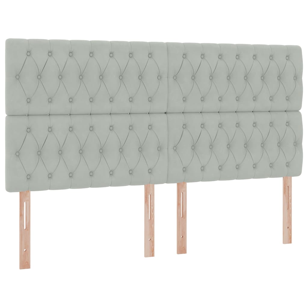 vidaXL Bett mit Stauraum und LED mit LED Hellgrau 160 x 200 cm Samt