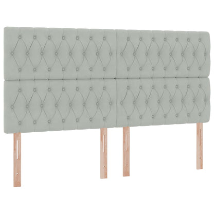 vidaXL Bett mit Stauraum und LED mit LED Hellgrau 160 x 200 cm Samt