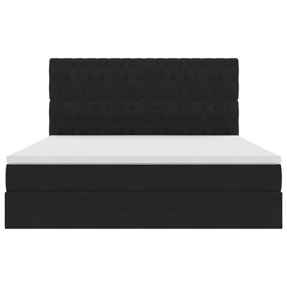 vidaXL Bett mit Stauraum und LED mit LED Schwarz 160 x 200 cm Samt