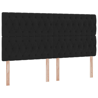 vidaXL Bett mit Stauraum und LED mit LED Schwarz 160 x 200 cm Samt