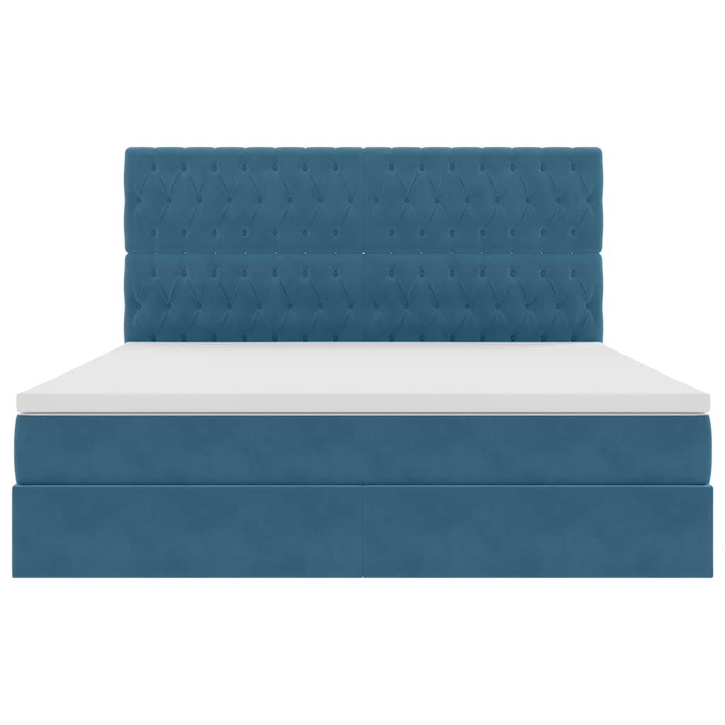 vidaXL Bett mit Stauraum und LED mit LED Dunkelblau 160 x 200 cm Samt