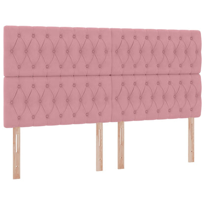 vidaXL Bett mit Stauraum und LED mit Matratze Rosa 160 x 200 cm Samt