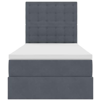 vidaXL Bett mit Stauraum und LED mit LED Dunkelgrau 90 x 190 cm Samt