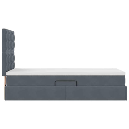 vidaXL Bett mit Stauraum und LED mit LED Dunkelgrau 90 x 190 cm Samt