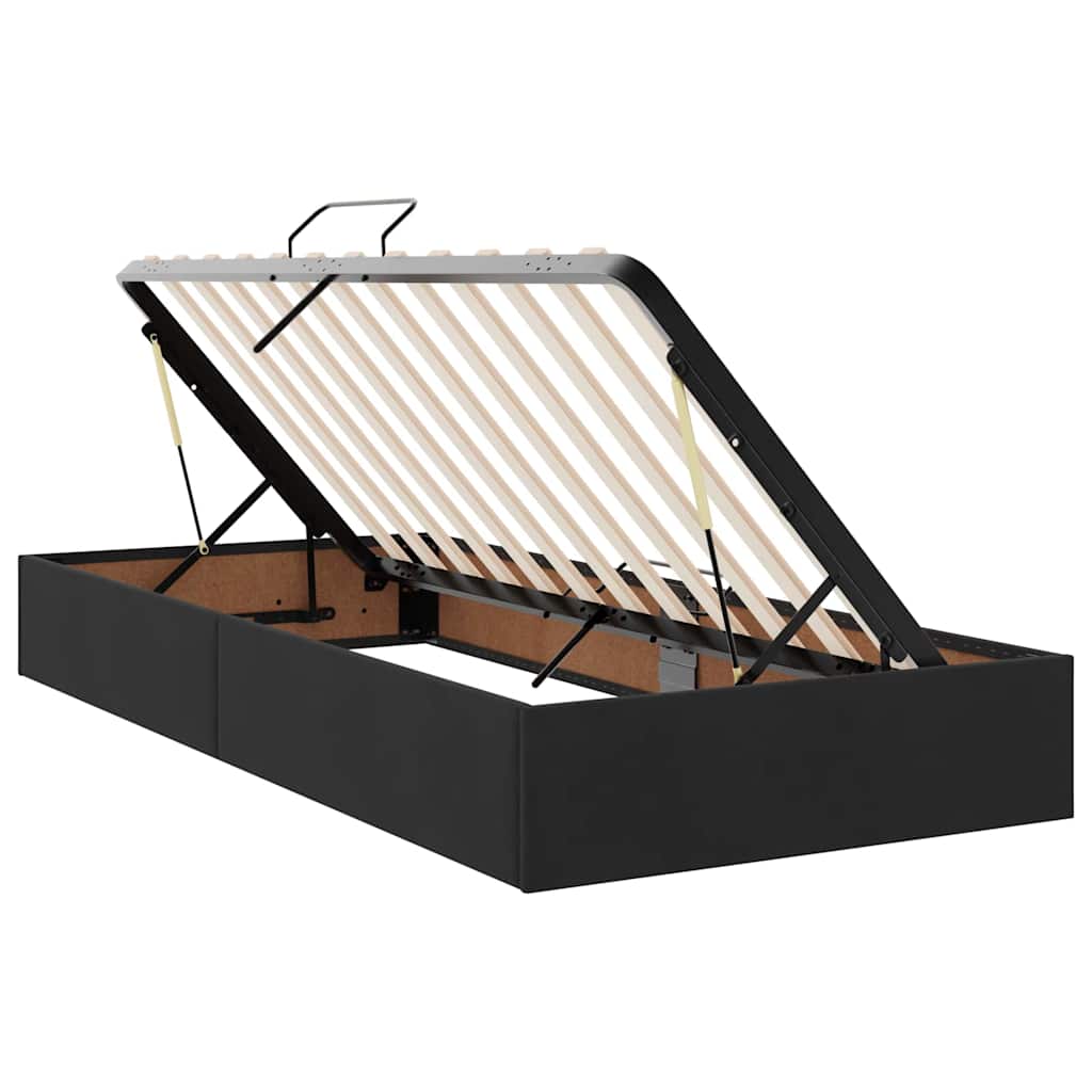 vidaXL Bett mit Stauraum und LED mit Matratze Schwarz 90 x 190 cm Samt