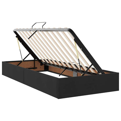 vidaXL Bett mit Stauraum und LED mit Matratze Schwarz 90 x 190 cm Samt