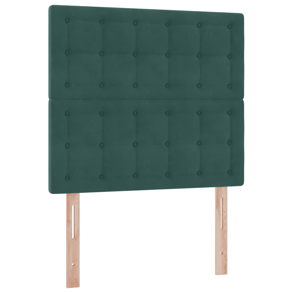 vidaXL Bett mit Stauraum und LED mit LED Dunkelgrün 90 x 190 cm Samt