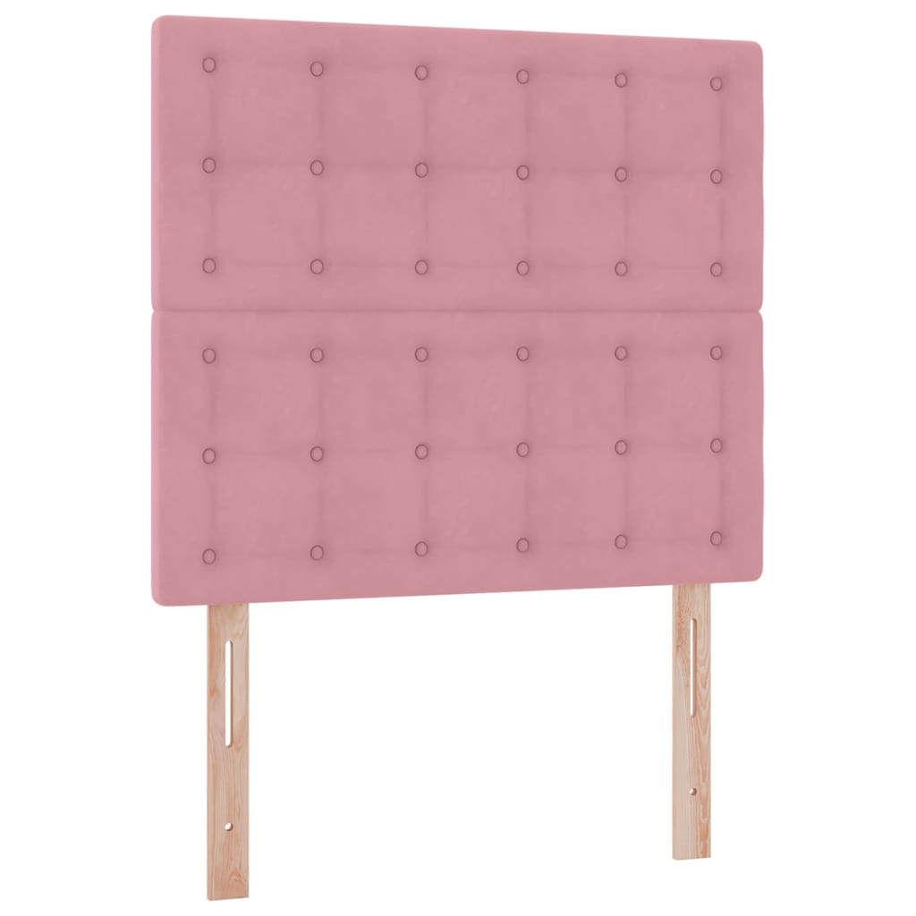 vidaXL Bett mit Stauraum und LED mit Matratze Rosa 90 x 200 cm Samt