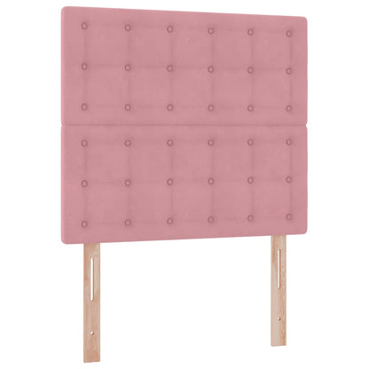 vidaXL Bett mit Stauraum und LED mit Matratze Rosa 90 x 200 cm Samt
