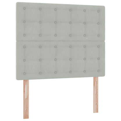 Bett mit Stauraum und LED mit LED Hellgrau 120 x 190 cm Samt