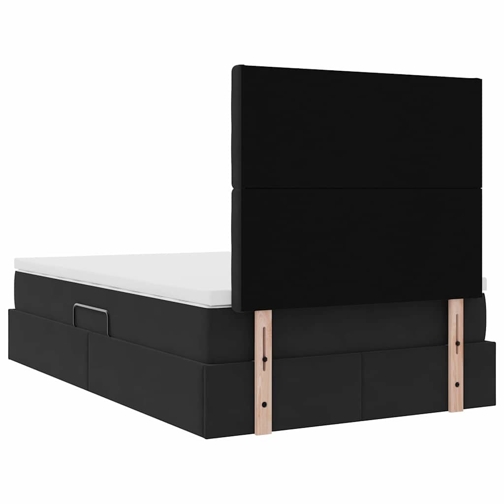 vidaXL Bett mit Stauraum und LED mit LED Schwarz 120 x 200 cm Samt