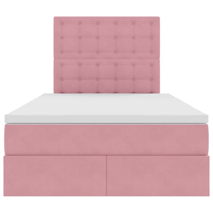 vidaXL Bett mit Stauraum und LED mit Matratze Rosa 120 x 200 cm Samt