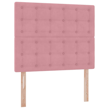 vidaXL Bett mit Stauraum und LED mit Matratze Rosa 120 x 200 cm Samt