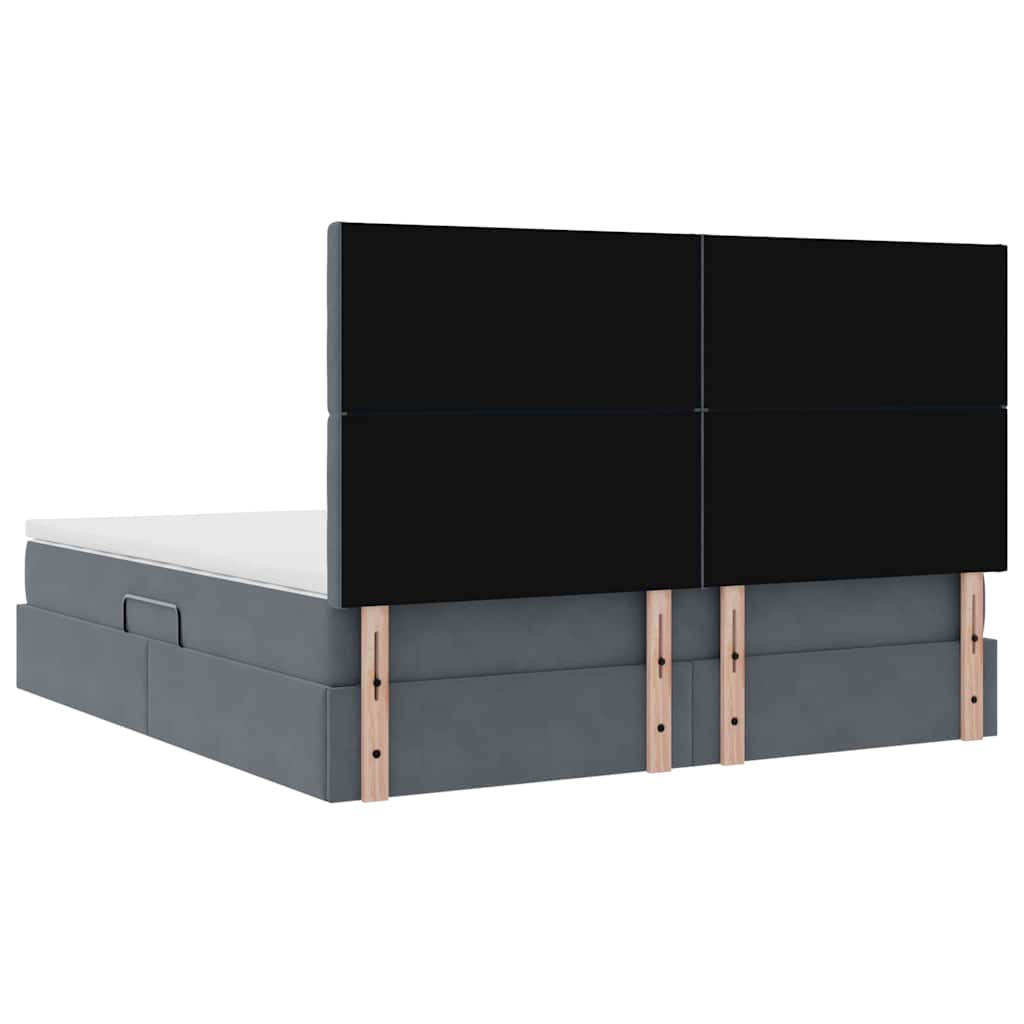 vidaXL Bett mit Stauraum und LED mit LED Dunkelgrau 160 x 200 cm Samt