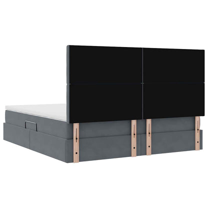 vidaXL Bett mit Stauraum und LED mit LED Dunkelgrau 160 x 200 cm Samt