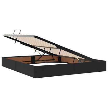 vidaXL Bett mit Stauraum und LED mit LED Schwarz 160 x 200 cm Samt