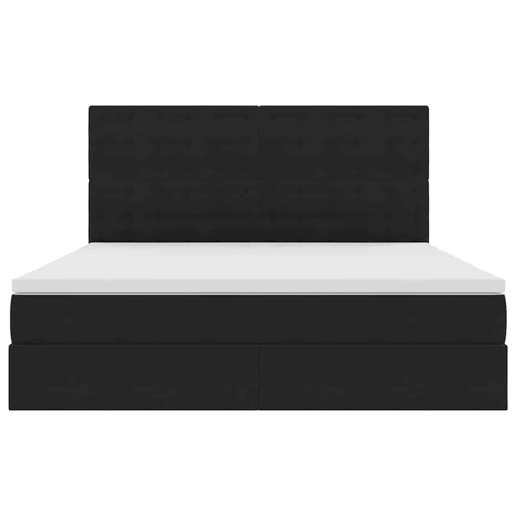 vidaXL Bett mit Stauraum und LED mit LED Schwarz 160 x 200 cm Samt