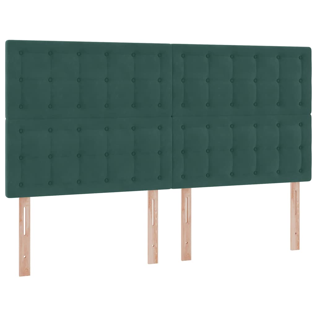 vidaXL Bett mit Stauraum und LED mit LED Dunkelgrün 160 x 200 cm Samt