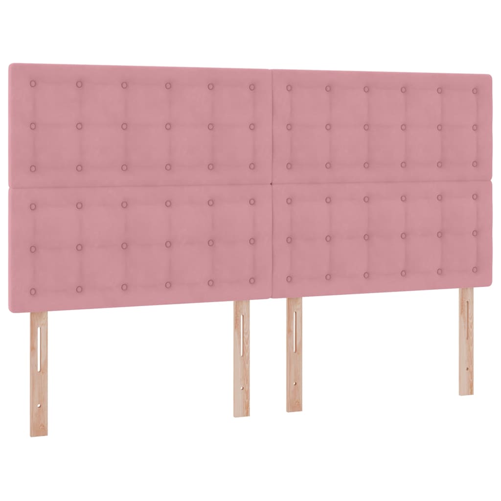 vidaXL Bett mit Stauraum und LED mit Matratze Rosa 160 x 200 cm Samt