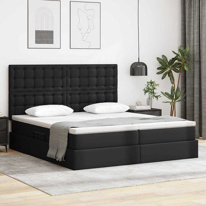 vidaXL Lit avec rangement et LED Noir 200 x 200 cm Similicuir