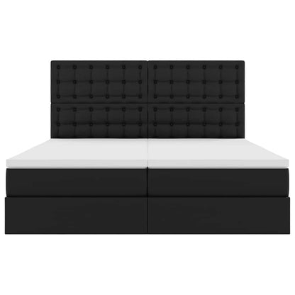 vidaXL Lit avec rangement et LED Noir 200 x 200 cm Similicuir
