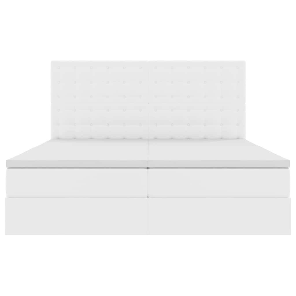 vidaXL Lit avec rangement et LED Blanc pur 200 x 200 cm Similicuir
