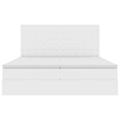 vidaXL Lit avec rangement et LED Blanc pur 200 x 200 cm Similicuir