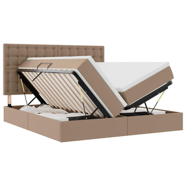 vidaXL Lit avec rangement et LED cappuccino 200 x 200 cm similicuir
