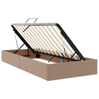 vidaXL Lit avec rangement et LED cappuccino 200 x 200 cm similicuir
