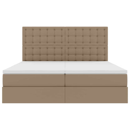 vidaXL Lit avec rangement et LED cappuccino 200 x 200 cm similicuir