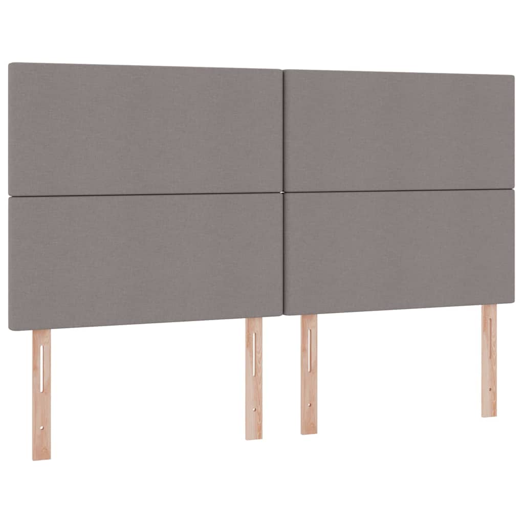 vidaXL Bett mit LED-Lichtleisten mit Kopfteil Taupe 200 x 200 cm Stoff