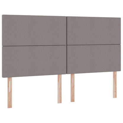 vidaXL Bett mit LED-Lichtleisten mit Kopfteil Taupe 200 x 200 cm Stoff