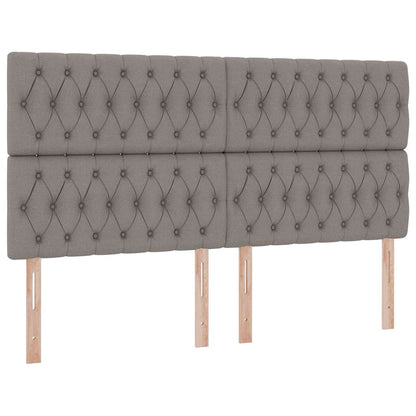 vidaXL Bett mit LED-Lichtleisten mit Kopfteil Taupe 200 x 200 cm Stoff