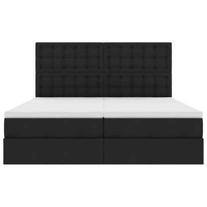 vidaXL Bett mit LED-Lichtleisten Schwarz 180 x 200 cm Stoff