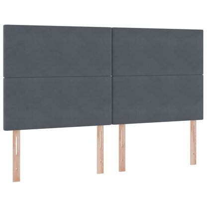 vidaXL Bett mit LED-Lichtleisten Dunkelgrau 200 x 200 cm Samt