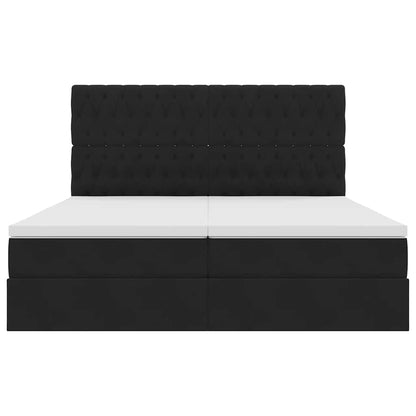 vidaXL Bett mit LED-Lichtleisten Schwarz 200 x 200 cm Samt