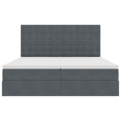 vidaXL Bett mit LED-Lichtleisten Dunkelgrau 200 x 200 cm Samt