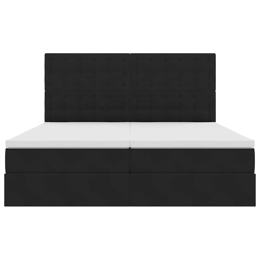 vidaXL Bett mit LED-Lichtleisten Schwarz 200 x 200 cm Samt