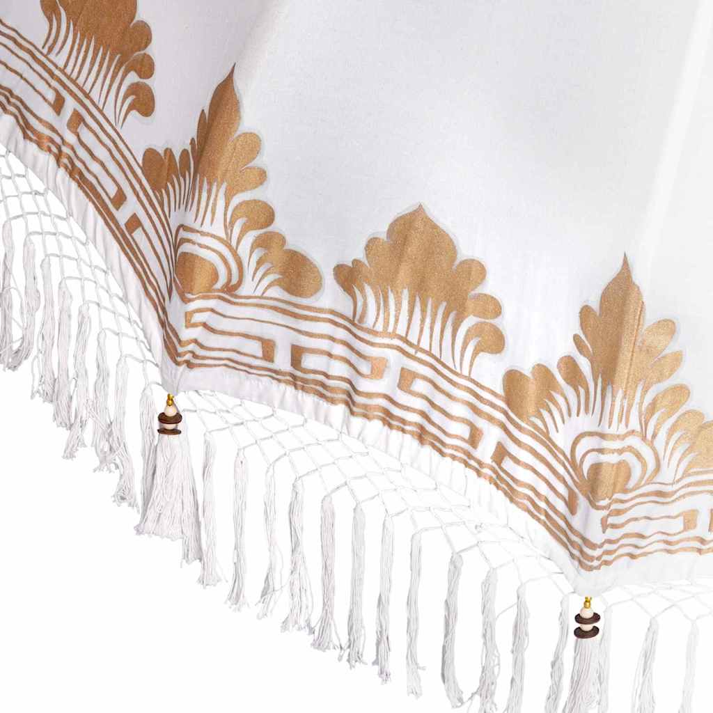 vidaXL Balinesischer Sonnenschirm mit Sockel Creme 185 x 185 x 260 cm