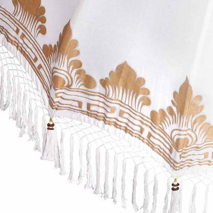 vidaXL Balinesischer Sonnenschirm mit Sockel Creme 185 x 185 x 260 cm