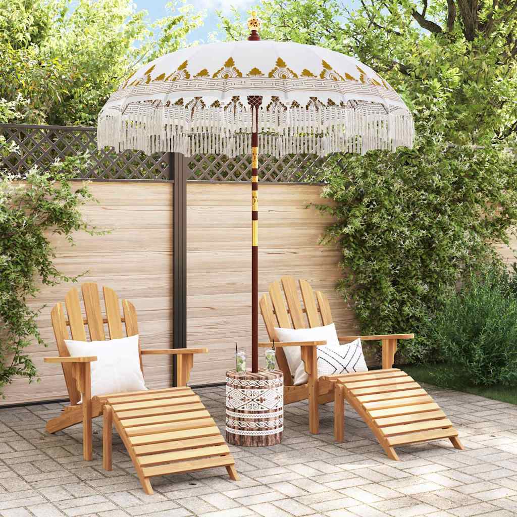 vidaXL Balinesischer Sonnenschirm mit Sockel Creme 185 x 185 x 260 cm
