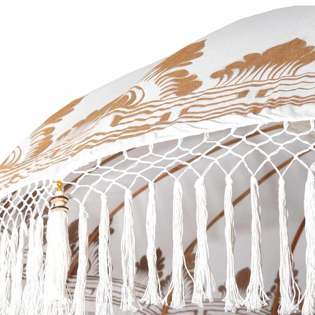vidaXL Balinesischer Sonnenschirm mit Sockel Creme 215 x 215 x 260 cm