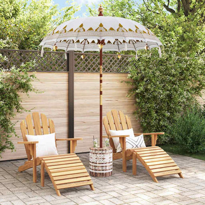 vidaXL Balinesischer Sonnenschirm mit Sockel Creme 185 x 185 x 260 cm