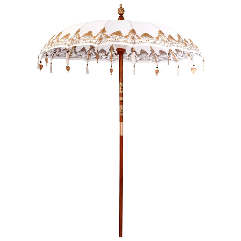vidaXL Balinesischer Sonnenschirm mit Sockel Creme 185 x 185 x 260 cm
